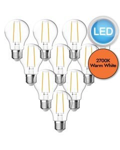 10 x 4W LED E27 Filament Light Bulbs - Warm White
