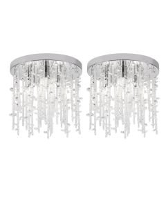 Set of 2 Azalea - Crystal Flush Ceiling Lights