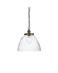 Endon Lighting - Hansen Grand - 102926 - Antique Brass Clear Glass Ceiling Pendant Light