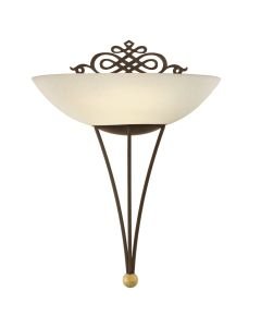 Eglo Lighting - Mestre - 86715 - Antique Brown Gold Cream Frosted Glass Wall Washer Light