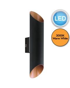 Eglo Lighting - Agolada - 94804 - LED Black Copper 2 Light IP44 Outdoor Wall Washer Light