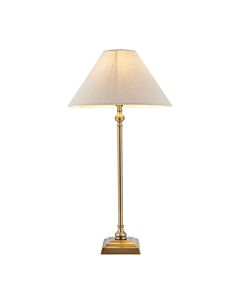 Endon Lighting - Lille - 117829 - Antique Brass Natural Table Lamp With Shade