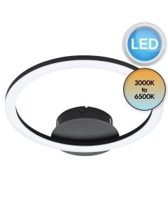 Eglo Lighting - Parrapos-Z - 900323 - LED Black White Flush Ceiling Light