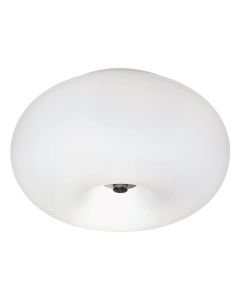 Eglo Lighting - Optica - 86811 - Satin Nickel White Glass 2 Light Flush Ceiling Light