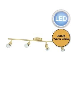 Eglo Lighting - Buzz-LED - 33187 - LED Brushed Brass 4 Light Ceiling Spotlight