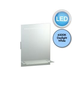 Saxby Lighting - Omega - 39237 - LED Mirrored Glass Silver 2 Light IP44 Bathroom Mirror Shaver Light