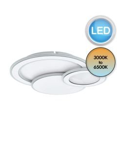 Eglo Lighting - Mentalurgia - 99397 - LED White Chrome Flush Ceiling Light