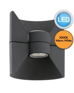 Eglo Lighting - Redondo - 93368 - LED Anthracite 2 Light IP44 Outdoor Wall Washer Light