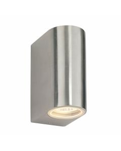 Saxby Lighting - Doron - 13915 - Brushed Aluminium Clear Glass 2 Light IP44 Outdoor Wall Washer Light