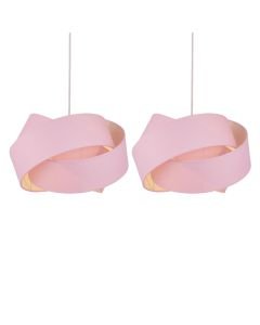 Set of 2 Pink Layered Twist Ceiling Light Shades