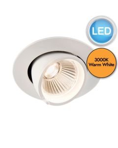 Saxby Lighting - Axial - 99552 - LED White Clear Glass 9w 3000k 90mm Dia Recessed Ceiling Downlight