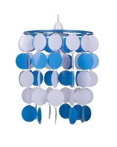 Disc - Chrome Blue And White Easy Fit Pendant Shade