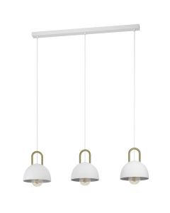 Eglo Lighting - Calmanera - 99696 - White Brass 3 Light Bar Ceiling Pendant Light