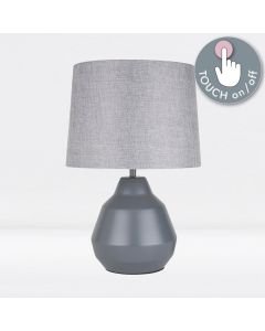 Grey 39cm Touch Lamp with Grey Shade