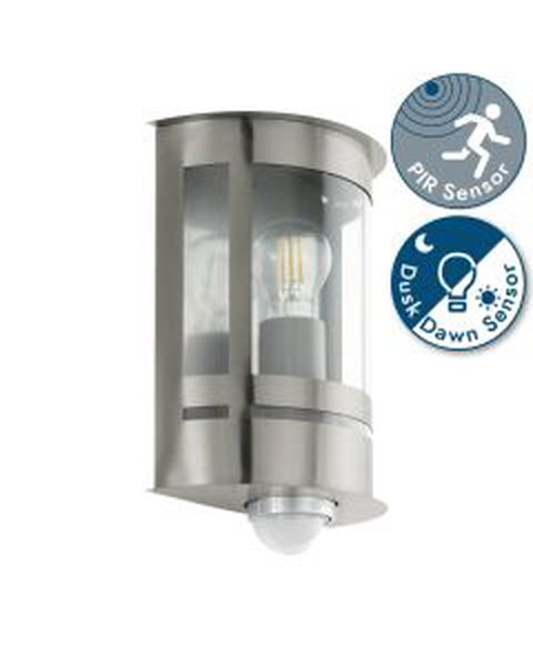 Eglo Lighting - Tribano - 97284 - Stainless Steel Clear IP44 Outdoor Sensor Wall Light