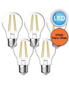 5 x 6.8W LED E27 Filament Light Bulbs - Warm White
