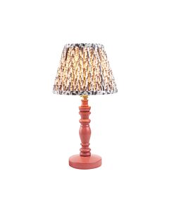 Endon Lighting - Bibury & Leaf 20cm - 114263 - Pink Aged Brass Grey Table Lamp With Shade