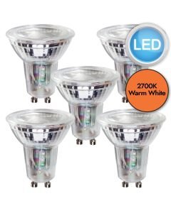5 x 4.7W LED GU10 Dimmable Light Bulbs - Warm White