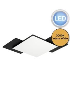 Eglo Lighting - Tamuria - 99656 - LED Black Wood White Flush Ceiling Light