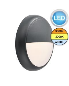 Saxby Lighting - Hero - 95552 & 95539 - LED Anthracite Opal IP65 Eyelid Bezel Outdoor Bulkhead Light