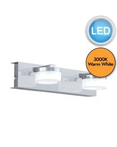 Eglo Lighting - Romendo 1 - 96542 - LED Chrome Clear 2 Light IP44 Bathroom Wall Light