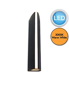 Lutec - Leo - 5192701330 - LED Black Clear Glass Opal IP54 Outdoor Wall Washer Light