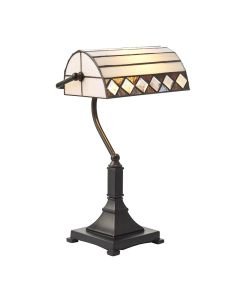 Interiors 1900 - Fargo - 70908 - Dark Bronze Tiffany Glass Task Table Lamp