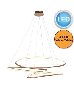 Flow - Satin Gold 130W LED Pendant