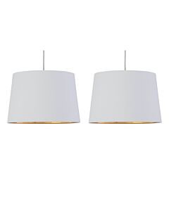 Set of 2 Zoey - White with Gold Inner Easy Fit Pendant or Lamp Shades