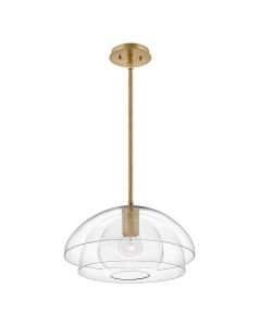 Quintiesse - Lotus - QN-LOTUS-P-HBR - Heritage Brass Clear Glass Ceiling Pendant Light