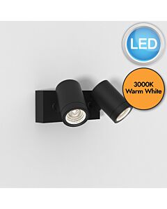 Astro Lighting - Bayville Twin Spot 1401018 - IP65 Textured Black Wall Light