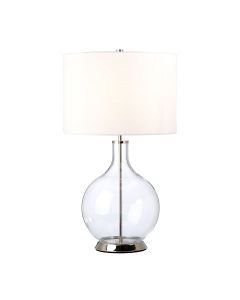 Elstead Lighting - Orb - ORB-CLEAR-PN-WHT - Nickel White Table Lamp With Shade