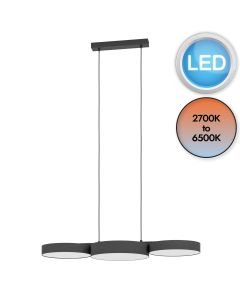 Eglo Lighting - Barbano-Z - 900854 - LED Black White 3 Light Bar Ceiling Pendant Light