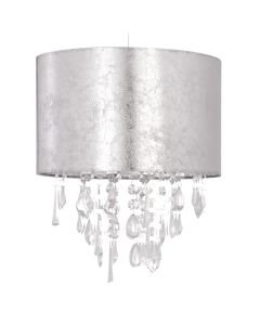 Silver Marble Affect Jewelled Light Shade