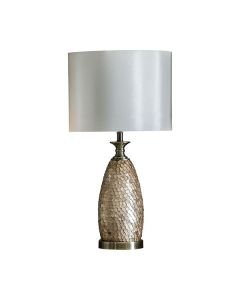 Endon Lighting - Dahlia - 95461 - Antique Brass Capiz Ivory Table Lamp With Shade