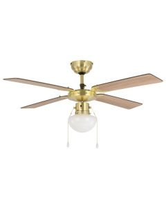 Eglo Lighting - Fortaleza - 35123 - Bronze White Glass Pull Cord Ceiling Fan