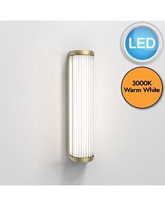 Astro Lighting - Versailles - 1380040 - LED Gold Clear Ribbed Glass IP44 Bathroom Strip Wall Light
