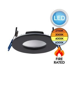 Saxby Lighting - OrbitalPRO - 102670 - LED Black IP65 Bathroom Recessed Fire Rated Ceiling Downlight