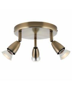 Saxby Lighting - Amalfi - 60997 - Antique Brass 3 Light Ceiling Spotlight