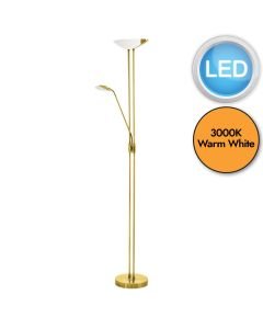 Eglo Lighting - Baya Led - 93877 - LED Brass White Glass Mother & Child Floor Lamp
