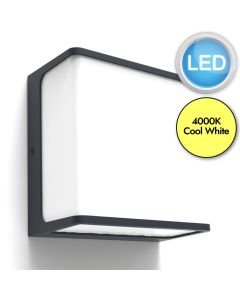 Lutec - Doblo - 5105003125 - LED Charcoal Opal IP54 Outdoor Wall Light