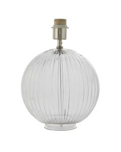 Endon Lighting - Jemma - 81896 - Clear Ribbed Glass Satin Nickel Base Only Table Lamp