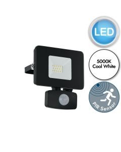 Eglo Lighting - Faedo 3 - 97459 - LED Black Clear Glass IP44 Outdoor Sensor Floodlight