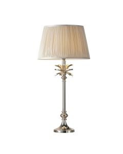 Endon Lighting - Leaf - 91228 - Nickel Oyster Table Lamp With Shade