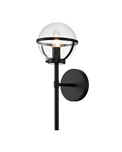Hinkley Lighting - Hollis - HK-HOLLIS1-C-BK-BATH - Black Clear Seeded Glass IP44 Bathroom Wall Light