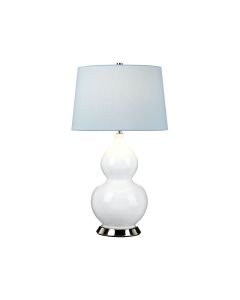 Elstead Lighting - Isla - ISLA-PN-TL-BLUE - White Nickel Blue Ceramic Table Lamp With Shade