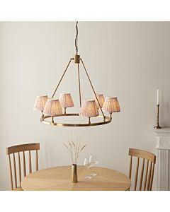 Endon Lighting - Chester - 114514 - Aged Brass Peach 6 Light Ceiling Pendant Light