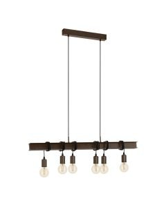 Eglo Lighting - Townshend 4 - 49859 - Antique Brown Black 6 Light Bar Ceiling Pendant Light