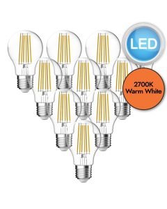 10 x 7.8W LED E27 Filament Dimmable Light Bulbs - Warm White