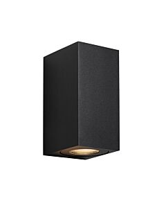 Nordlux - Canto - 49731203 - Black Clear Ribbed Glass 2 Light IP44 Outdoor Wall Washer Light